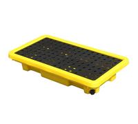 Paleta de contención de derrames, Plataforma Modular antiderrame para Uso Industrial, Polietileno Duradero, Adecuada para el Almacenamiento de bidones de Aceite en almace