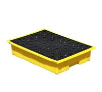 Paleta de contención de derrames, Plataforma Modular antiderrame para Uso Industrial, Polietileno Duradero, Adecuada para el Almacenamiento de bidones de Aceite en almace