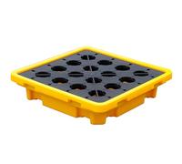 Paleta de contención de derrames, Plataforma Modular antiderrame para Uso Industrial, Polietileno Duradero, Adecuada para el Almacenamiento de bidones de Aceite en almace