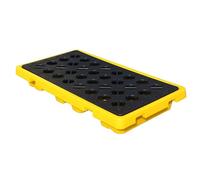 Paleta de contención de derrames, plataforma modular de polietileno antiderrames, bandeja a prueba de fugas para tambores de aceite en almacenes industriales y fábricas