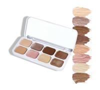 Paleta De Contorno En Crema, 8 Tonos Multi-Uso, Textura Suave Crema-Polvo, Iluminador Contorno & Corrector, Larga Duración & Antitransferencia, 12g (#1)