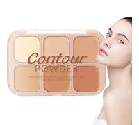 Paleta De Contorno En Polvo - Paleta De Polvo Compacta | Paleta De Polvo De Contorno De Maquillaje Facial | Suministros De Belleza De Tono Delicado Y Natural Para Fiestas, Salida Nocturna, Compras
