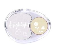 Paleta de contorno y resaltador 2 en 1, maquillaje horneado con fórmula resistente al agua, tez brillante con brillo duradero para rostro y escote (blanco)