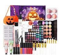 Paleta de corrector de maquillaje, polvo prensado, máscara de cejas, crema | Paleta de pintalabios para principiantes, fiesta de Halloween, hogar, viaje, residencia universitaria