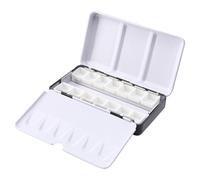 Paleta de de Hierro, Vacía, Ligera Y Plegable. Caja para Mezclar Colores de, óleos Y Pinturas, 14 Medias Sartenes