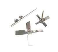 Paleta de dispersión de laboratorio, Varilla agitadora de acero inoxidable 304 con hélice cuatro palas for mezclador laboratorio, varios tamaños(Stainless rod 250mm)