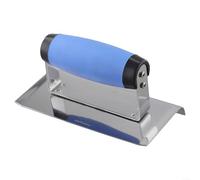 Paleta de enlucido con mango ergonómico de plástico, construcción de acero inoxidable para hormigón, yeso, yeso, estuco, aplicación suave, herramienta de acabado (A)