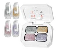 Paleta de Esmalte de Uñas en Gel, Paleta de 4 Colores de Esmalte de Uñas en Gel, Cosmético Degradado Para, Barniz Sin Necesidad De Lavar Para Citas, Reuniones, Playa