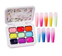 Paleta de gel de uñas - 9 Gel de dibujo de degradado de color 22.5g | Nail Design Palette Creative Manicure Painting el Kit | For Ñail Art Design Salon Manicure And DIY Beauty Use