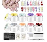 Paleta de gel de uñas - Gradiente - 8 Colores Esmalte de Uñas Accesorios Set de Diseño de Uñas Arte Paleta Herramientas Para Mujeres Manicura