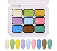 Paleta de gel para uñas, 9 colores degradados con formulación altamente pigmentada, efecto de pintura en gel, estampado de estampado para principiantes y salones de casa