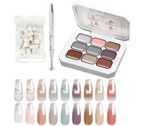 Paleta De Gel Para Uñas | Paleta De 9 Colores Para Mujer Con Esponjas Y Separador Metálico - Esmalte Degradado Con Pinza Metálica Para Salón Y Hogar