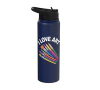 Paleta de herramientas de expresión creativa I Love Art Stainless Steel Insulated Water Bottle