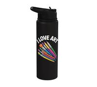 Paleta de herramientas de expresión creativa I Love Art Stainless Steel Insulated Water Bottle