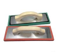 Paleta de hoja de espuma de goma con mango de madera y respaldo de aluminio, tamaño de 12 pulgadas diseñada para una aplicación eficiente de yeso y estuco (placa de revestimiento rojo)