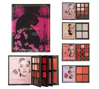 Paleta De Iluminador,4 Capas Sombra De Ojos Duradera Plegable Multifuncional - Paleta De Rubor E Iluminador,Para Artistas Mujeres Bodas Graduación Oficinas Fiestas Viajes Diario