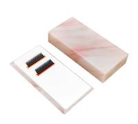 Paleta de injerto de pestañas con cubierta, soporte acrílico a prueba de polvo, extensiones de pestañas, almohadillas de juntas de almacenamiento para artistas de belleza principiantes (rosa mármol)