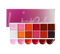 Paleta de Labios,Maquillaje Labial | 12 Tonos Kit Hidratante Pigmentación Labiales Duraderos Impermeables Tonos Vibrantes para Adolescentes Viaje