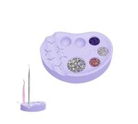 Paleta de laminación de cejas para levantamiento de pestañas, 6 rejillas de silicona, paleta de mezcla de tinte para cejas, bandeja de herramientas con brillo para uñas, taza de (Púrpura)