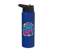 Paleta de lápices de diseño colorido I Love Art Stainless Steel Insulated Water Bottle