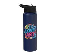 Paleta de lápices de diseño colorido I Love Art Stainless Steel Insulated Water Bottle