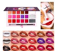 Paleta de lápiz labial, paleta de brillo de labios | Paleta de brillo de labios de 18 colores mate | Cosméticos de disfraces de novia de larga duración