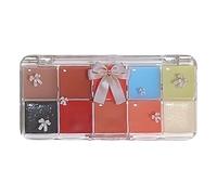 Paleta de lápiz labial para disfraces: kit de hidratación de 10 colores, textura de gelatina vibrante, acabado sin pegajoso, cosmética de belleza portátil | Paleta de maquillaje labial profesion