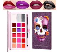 Paleta de lápiz labial para mujeres, paleta de labios de maquillaje | Maquillaje Matte Paleta de brillo de labios de 18 colores | Halloween Cosmetics de larga duración para la recolección, rendimiento