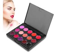 Paleta de lápiz - Paleta de brillo, delineador de labios mate | Set de lápiz - Sombra colorida de 15 colores | Barra mate, textura cremosa, juego de paletas de larga duración para