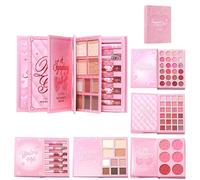 Paleta De Libros De Maquillaje, Con Colores Vibrantes Y Duraderos, 120g+1,5gx6piezas, Paleta De Sombras De Ojos De Maquillaje, Juego De Brillo De Labios Resaltador De Rubor, Compacto, Para Mujeres