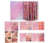 Paleta de libros de maquillaje, lápiz labial impermeable y difuminable en forma de polvo, set de maquillaje facial para mujeres y niñas como regalo para celebrar y viajar