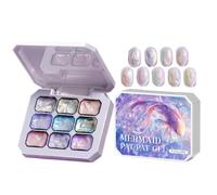 Paleta de manicura de 9 colores para principiantes, 27 ml | Colores suaves y degradados, crea efectos de uñas en capas, fácil de aplicar, soporte para manicura creativa