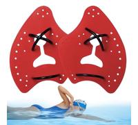 Paleta de mano: aleta de natación de 365 g, herramienta de entrenamiento | Silicona suave ergonómica, resistencia a múltiples orificios, equipo potenciador de golpe de potencia de polipropileno rojo d