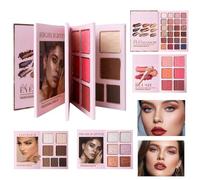Paleta de maquillaje - 43 colores de maquillaje mate con brillantes de colorete | Paleta facial versátil para, uso diario, vacaciones, cumpleaños, viajes, trabajo, bodas, eventos, clubes