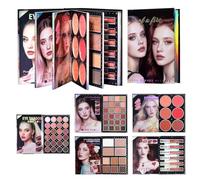 Paleta De Maquillaje | 48 Colores Cosméticos Duraderos,Kit De Sombras De Ojos Con Brillo Y Contorno | para Fiestas Viajes Vacaciones Cumpleaños Sesiones de Fotos Bodas Eventos Mujeres Novias Niñas