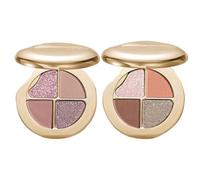 Paleta De Maquillaje Colorete Iluminador Brillo Compacto Cosmético Paleta | Paleta 4 en 1 Ojos y Mejillas Rubor de larga duración, maquillaje facial, para adolescentes, maduras, mayores,