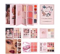 Paleta De Maquillaje Con Diseño De Libro | Paleta De Cosmética Facial Para Ella - De Contorno Facial - Para Estudiantes Universitarias Viajeras Principiantes Amantes De La Belleza Novias Y Fies