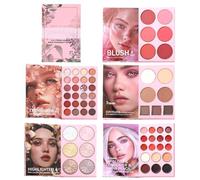 Paleta de maquillaje con purpurina, 7 colores para contorno, estilo libro, paleta de sombras de ojos con purpurina, 24 colores, adecuada para citas, viajes, fiesta de belleza, vida cotidiana y