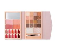Paleta de maquillaje de bronce y brillo - juego de maquillaje de ahumado y contorno, kit de sombras de ojos de contorno de brillo y mate | Paletas de maquillaje impermeables duraderas, kit de maqu