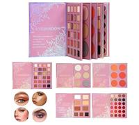 Paleta de maquillaje de libro, acabado mate y satinado, resistente al agua, juego de sombras de ojos paleta de maquillaje para mujeres y niñas, viajes, oficina, fiesta, boda, compras, vacaciones
