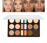 Paleta de maquillaje de maquillaje, paleta de cimentación corrector,18 colores Crema de base facial impermeable | Paleta de contorno de belleza de larga duración para citas, voy
