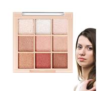 Paleta de maquillaje de sombras de ojos - Maquillaje profesional de sombras de ojos de 9 colores - Resaltador de contorno de larga duración, colorete, sombra de para niñas mujeres principiantes