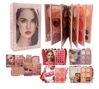 Paleta De Maquillaje | Duradero Multicolor - Paleta De Iluminador Y Rubor En Estilo Libro,Para Principiantes Damas Niñas Diario Citas Bodas Viajes Fiestas Cumpleaños Navidad