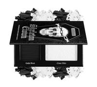 Paleta de maquillaje en blanco y negro, para Halloween, base gótica y sombra de ojos, polvo prensado para ojos ahumados, color facial pigmentado, cosplay y maquillaje