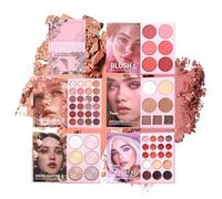 Paleta De Maquillaje En Formato Libro 6 Colores Rubor | Estilo Libro 24 Colores Sombra De Ojos Con Brillos para Mujeres y Niñas, para Citas, , Diario, Escenario y Fotografía