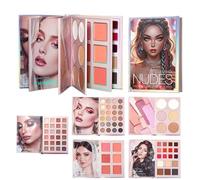 Paleta De Maquillaje En Formato Libro Para Mujer,Paleta Maquillaje - Contorno Y Base Para Rostro - Para Estudiantes Universitarios Viajeros Principiantes Artistas Novias Fiestas Boda Eventos Es