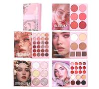 Paleta de maquillaje facial - 7 colores, 24 colores de sombra de ojos, kit de maquillaje profesional para mujeres y niñas, viaje de belleza, etapa diaria, mezcla creativa, sombra de colores