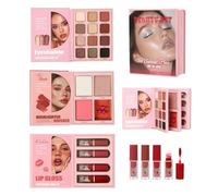 Paleta de maquillaje facial completa, rubor modular, triple capa, larga duración, plegable, de mejillas y resaltador - para maduro boda de novia de oficina, de viaje