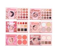 Paleta De Maquillaje Iluminador Rubor de Larga Duración Mezclable | Set de Sombra de Ojos de Alta Pigmentación Para Chicas Principiantes Cumpleaños San Valentín Boda Citas