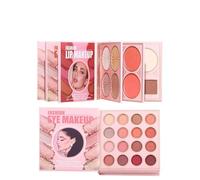 Paleta De Maquillaje,Labial en Polvo Mate con Brillo Duradero - Maquillaje En Estilo Libro Con Bronceador E Iluminador,Para Mujeres Chicas Cumpleaños San Valentín Boda Fiestas Escenario